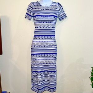 Blue and white dress